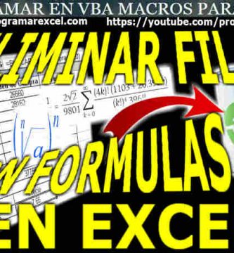 Eliminar Filas en Excel Con Formula